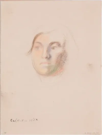 Naisen pää (Eva Sajari ?). Todennäköisesti n. 1910-12
