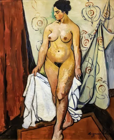 Naked woman in drapery