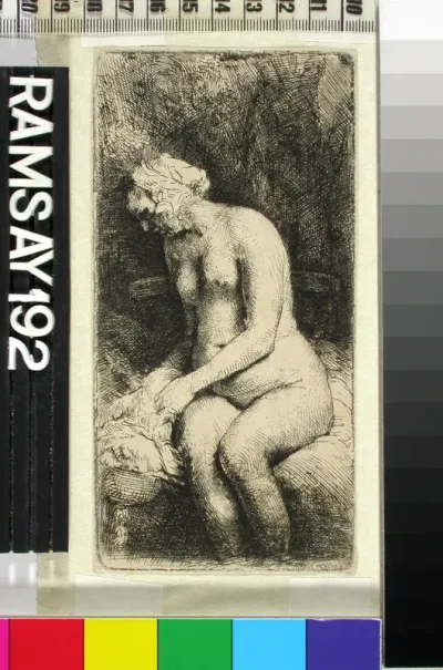 Naked woman seated