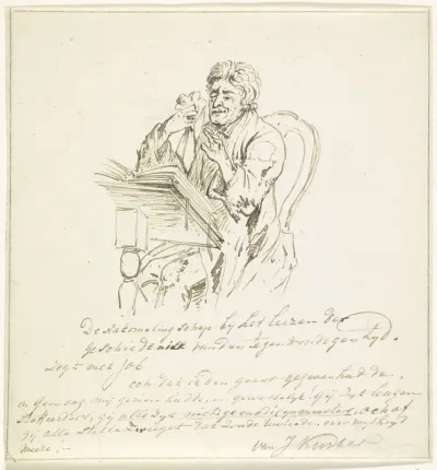 Nakomeling lezend over de historie van de tegenwoordige tijd, 1796