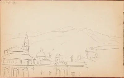 Näkymä kaupungin yli, Firenze?,  luonnos