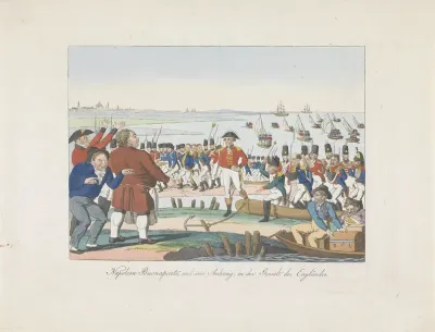 Napoleon als gevangene in Engeland, ca. 1814