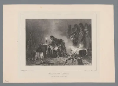 Napoleon bereidt slag bij Bautzen voor in de nacht van 20 op 21 mei 1813