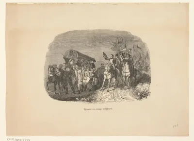 Napoleon betoont respect aan een gewonde soldaat