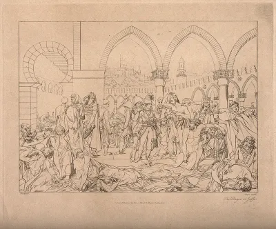 Napoleon Bonaparte visiting plague-stricken soldiers at Jaffa