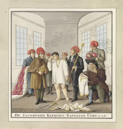 Napoleon door de Jacobijnen uitgekleed, 1815