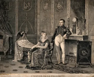 Napoléon I and Marie Louise with their new born son