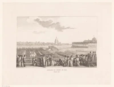 Napoleon I Bonaparte en gevolg op Champ de Mai in 1815