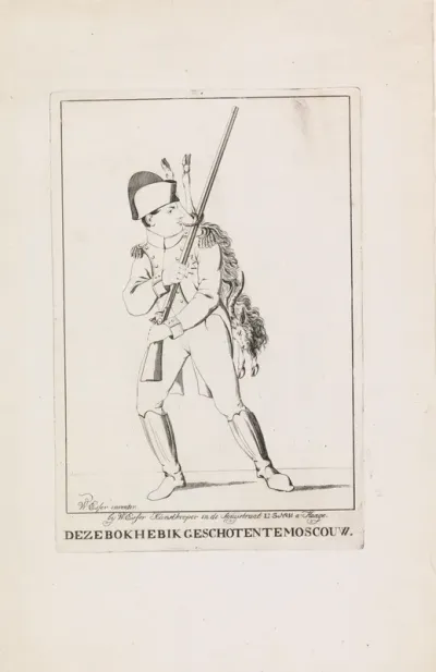 Napoleon met geschoten bok, 1812
