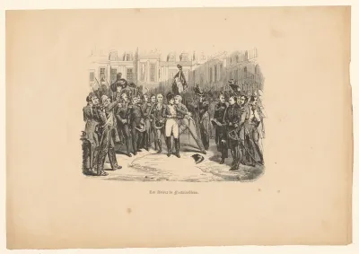 Napoleon neemt afscheid van de keizerlijke garde voor Fontainebleau
