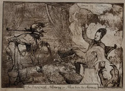 Napoleon, nursing his infant, receives the news of the defeat of the French by Wellington at Masséna