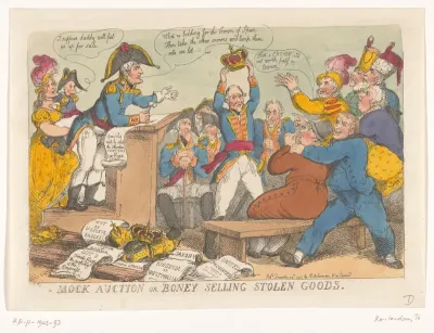 Napoleon verkoopt gestolen goed, 1813