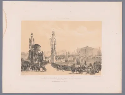 Napoleons rouwstoet trekt over de Pont de la Concorde