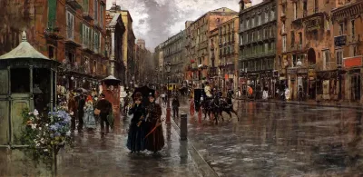 Napoli via Toledo, impressione di pioggia