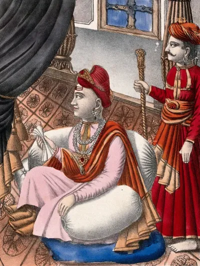 Narainrao Peshwa with a manservant
