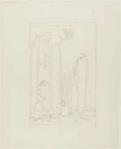 Narcissus by the Pool; illustration for Oscar Wilde's 'The Disciple'