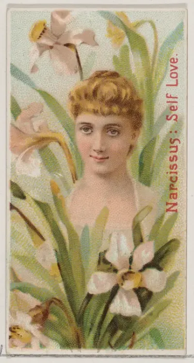 Narcissus: Self Love, from the series Floral Beauties and Language of Flowers (N75) for Duke brand cigarettes
