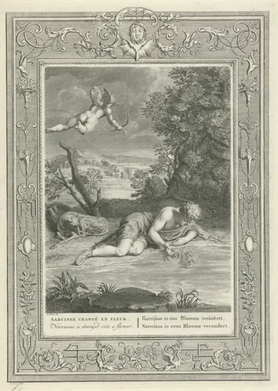 Narcissus verliefd op zijn eigen spiegelbeeld