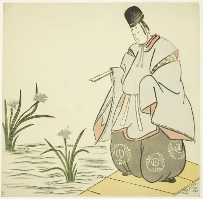 Narihira at Yatsuhashi Bridge