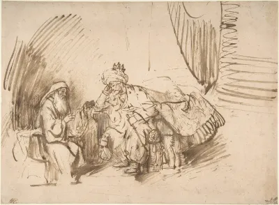 Nathan Admonishing David — Rembrandt (Rembrandt van Rijn) Kanvas Tablo