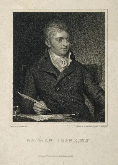 Nathan Drake. Stipple engraving by P. W. Tomkins, 1804, after H. Thomson