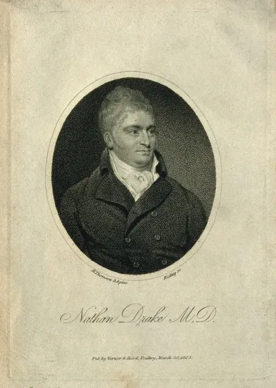 Nathan Drake. Stipple engraving by W. Ridley, 1805, after H. Thomson