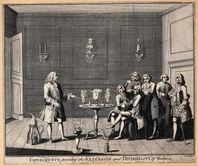 Natural and experimental philosophy: a group of seated men attending a lecture