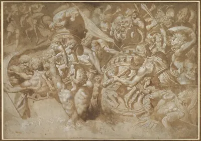 Naval Battle Between Mythological Forces