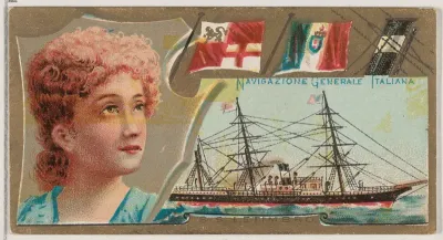 Navigazione Generale Italiana, from the Ocean and River Steamers series (N83) for Duke brand cigarettes