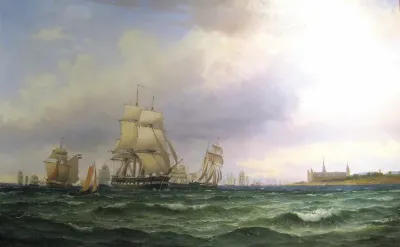 Navy frigate at Kronborg Castle