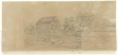 Nederlands landschap met boerderij