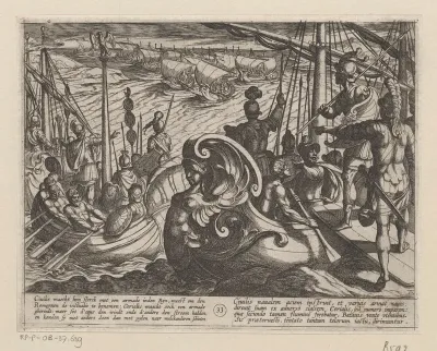 Nederlandse en Romeinse schepen op de Rijn