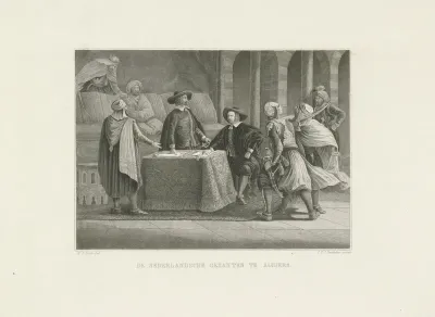 Nederlandse gezanten onderhandelen te Algiers over de uitwisseling van gevangenen, 1620