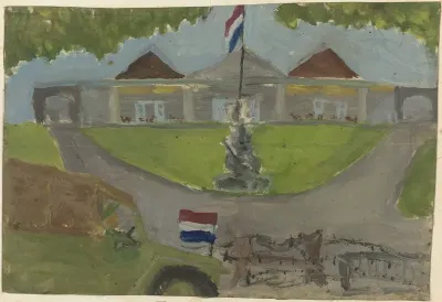 Nederlandse troepen bezetten het presidentieel paleis