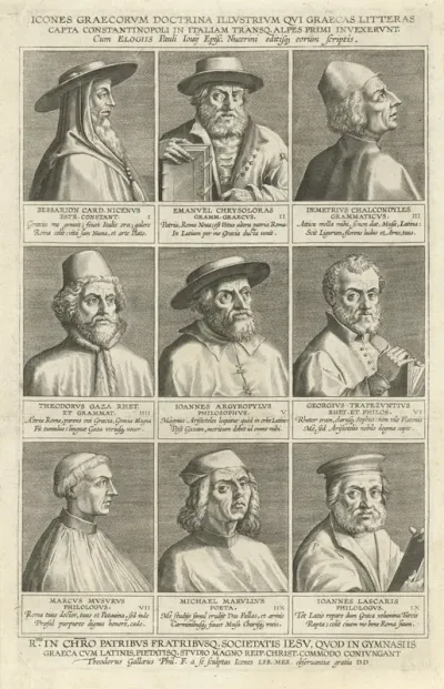 Negen portretten van Griekse geleerden