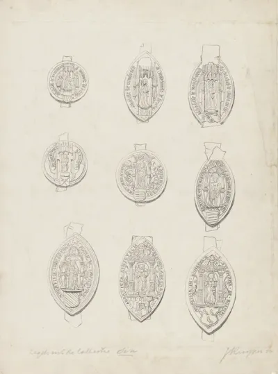 Negen zegels uit de collectie Six