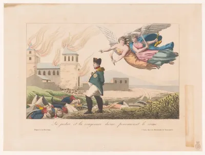 Nemesis en Themis achtervolgen Napoleon