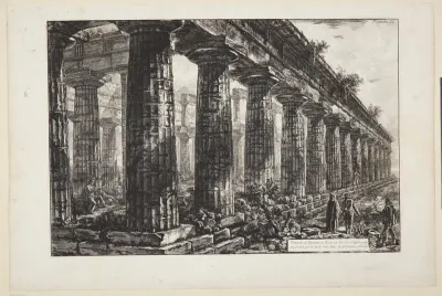 Neptun-templet i Paestum, set fra siden og forstørret i forholdt til det første blad