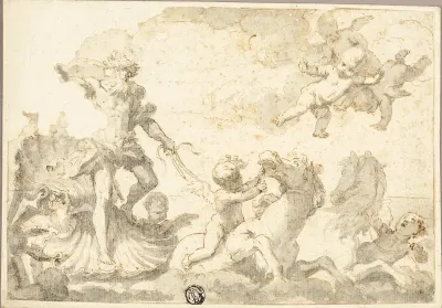 Neptune Riding His Chariot in the Sea