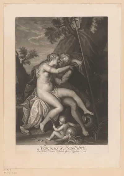 Neptunus en Amphitrite kussend