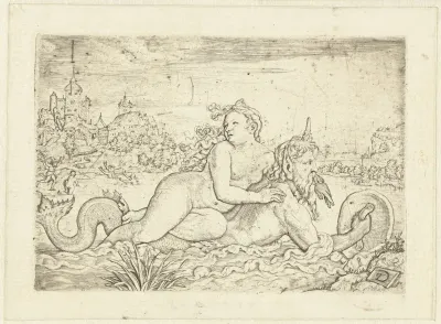 Neptunus redt Amymone van de satyr
