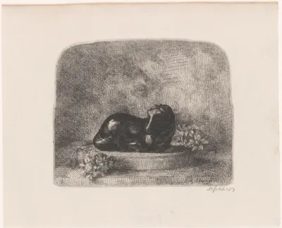Netsuke in de vorm van een liggend paard