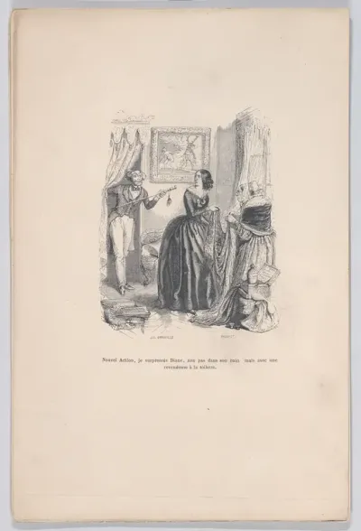 New Actaeon, I surprised Diana, not in her bath but with a dealer in the bathroom, from "Little Miseries of Human Life"