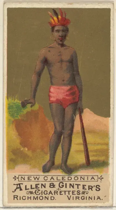 New Caledonia, from the Natives in Costume series (N16) for Allen & Ginter Cigarettes Brands