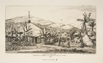 New Caledonia: Large native hut on the road from Balade to Puebo, 1845, from "The Voyage to New Zealand (1842–46)"