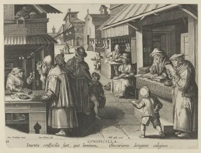 New Inventions of Modern Times [Nova Reperta], The Invention of Eyeglasses, plate 15