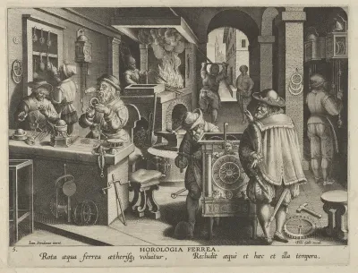 New Inventions of Modern Times [Nova Reperta], The Invention of the Clockwork, plate 5