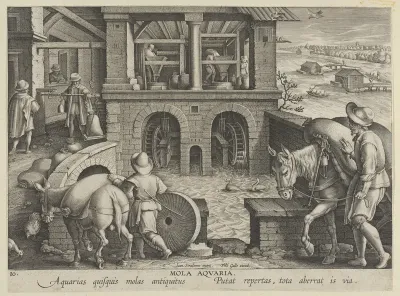 New Inventions of Modern Times [Nova Reperta], The Invention of the Watermill, plate 10