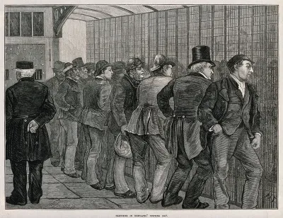 Newgate Prison, London: visitors talking to prisoners through a grill