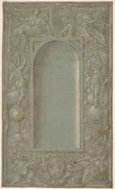 Niche Surrounded by a Decorative Frame Dedicated to the Theme of Music